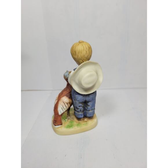 Vintage Denim Days, Homco Figurine 1506 Danny, A Time For Thanks - Picture 3 of 6